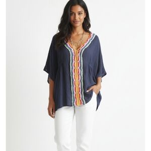 Nanette Lepore blue pullover tunic top size s